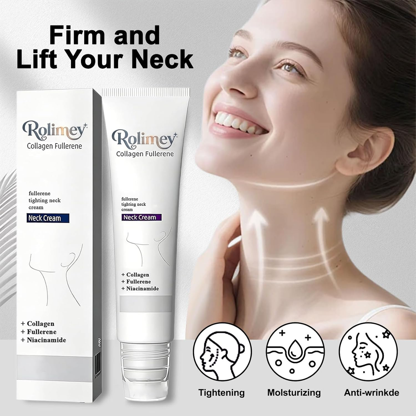 🎁Made and shipped from Australia 💫Rolimey® Collagen Fullerene Cream, Rolimey Collagen Cream with Collagen Peptides, 2026 New Tighten & Lift Cream for Crepey Skin, Wrinkles and Tightening for Skin Types