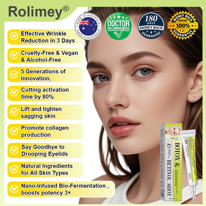 🍈Made and shipped from Australia 💫Rolimey® Botox & Vita-A Retinol Shot Wrinkle-Lift Tightening cream - Last Day Promotion 70% OFF